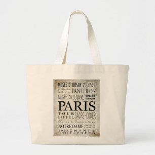 Paris typografi - tunnelbananstil jumbo tygkasse