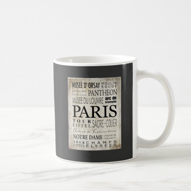 Paris typografi - tunnelbananstil kaffemugg (Höger)