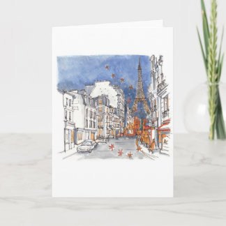 Paris under Chrismas-säsongen Helgkort