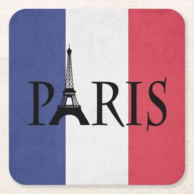 Paris Underlägg Papper Kvadrat (Framsidan)