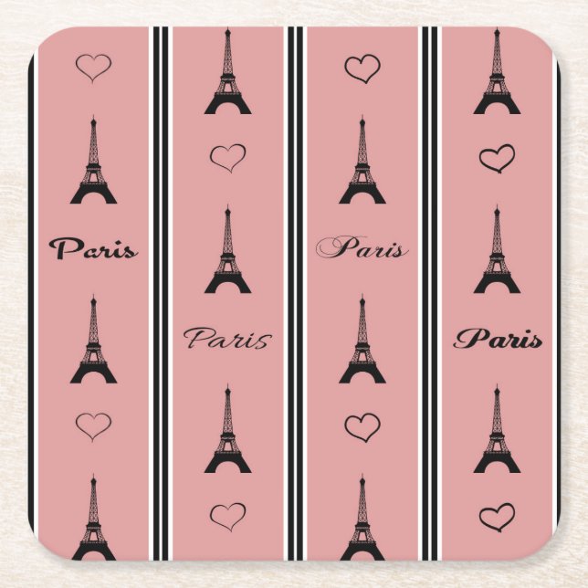 Paris Underlägg Papper Kvadrat (Framsidan)