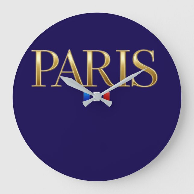 Paris väggklocka – Vintage Eiffel Tower Fransk Dek (Framsida)