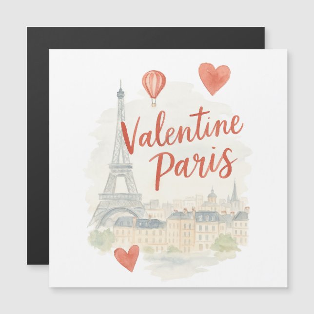 Paris Valentine Akvarell – Eiffeltornet Kärlek (Fram/baksida)