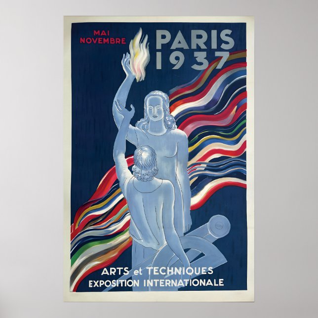 Paris Världsutställning 1937 Affisch Vintage (Framsidan)