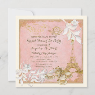 Paris Versailles Palace Tea Party Möhippa Inbjudningar