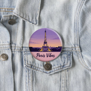 Paris Vibes Respinål – Romantiska Eiffeltornet  Knapp