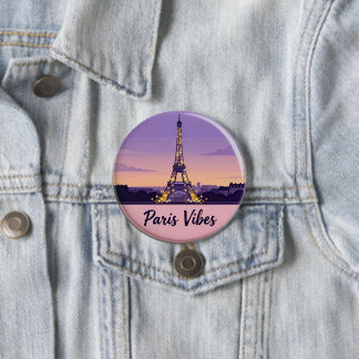 Paris Vibes Respinål – Romantiska Eiffeltornet Knapp