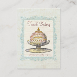 Paris Victorian Vintage Fransk Bakery Visitkort