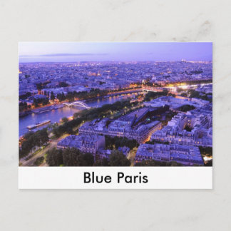 Paris vid natten, floden Seine Vykort
