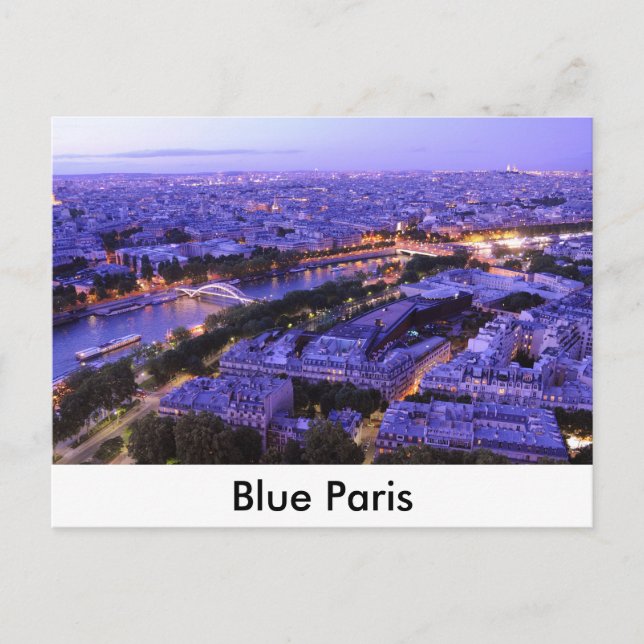 Paris vid natten, floden Seine Vykort (Framsida)