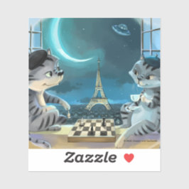 Paris vid Nattvinylkex (olika storlekar) Klistermärken