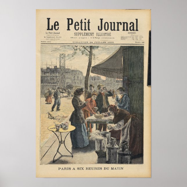 Paris vid sex O'Clock på morgonen Poster (Framsidan)