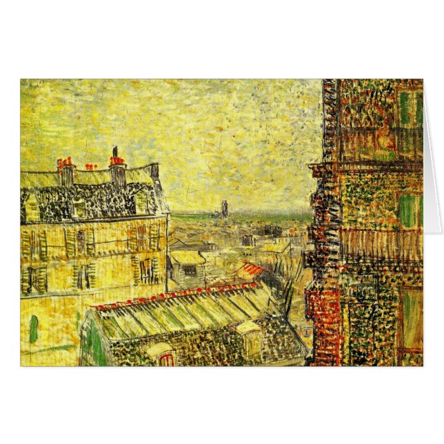 Paris View från Vincent's Room av Vincent van Gogh Hälsningskort (Framsidan Horizontal)