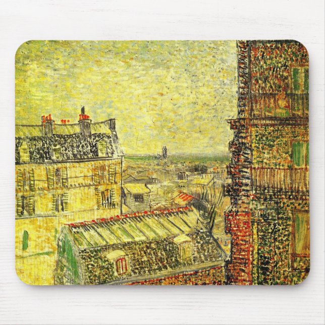 Paris View från Vincent's Room av Vincent van Gogh Musmatta (Framsidan)