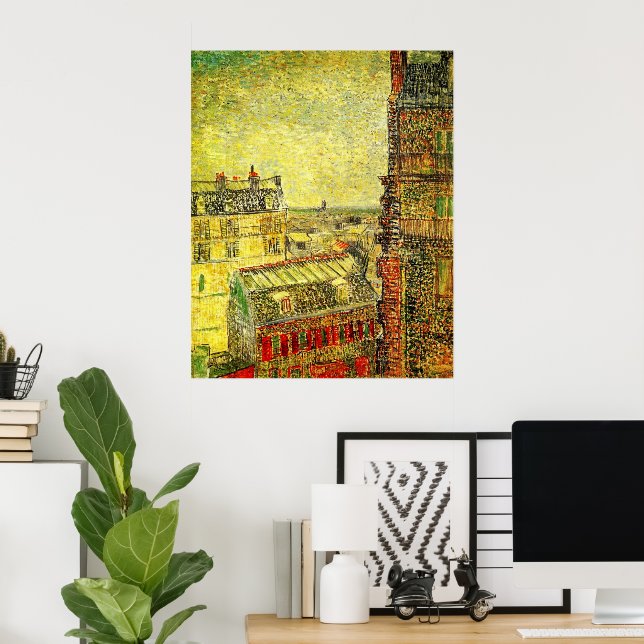 Paris View från Vincent's Room av Vincent van Gogh Poster (Hemmakontoret)