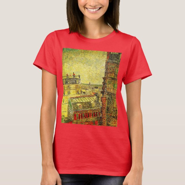 Paris View från Vincent's Room av Vincent van Gogh T Shirt (Framsida)