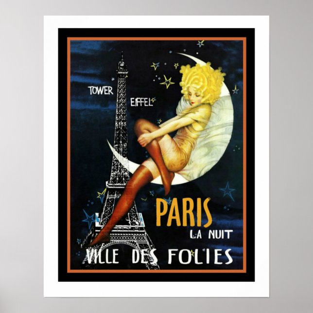 Paris Ville Des Folies Poster 16 x 20 (Framsidan)