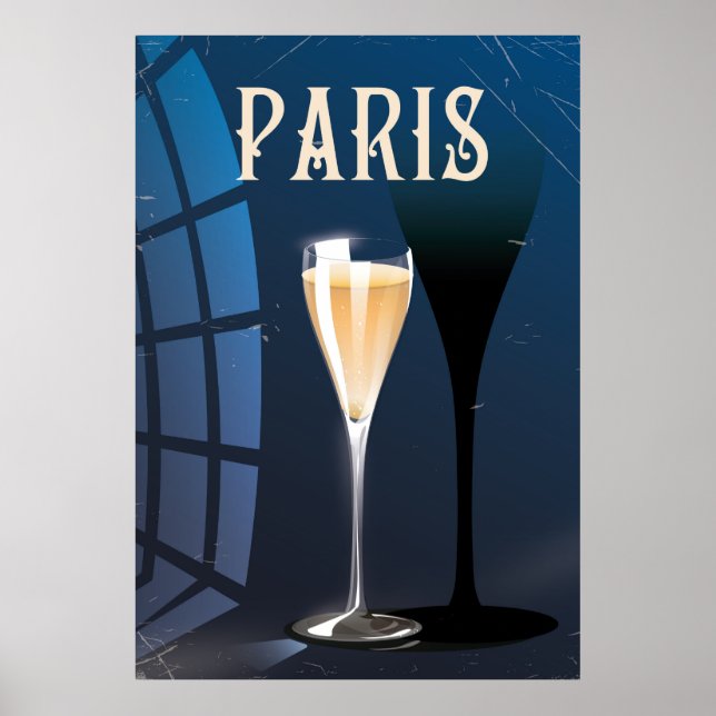 Paris vin drink vintage stil reseaffisch poster (Framsidan)