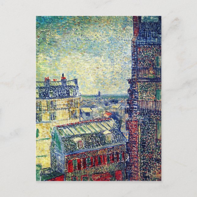 Paris, Vincent Rue Lepic, Van Gogh Fine Art Vykort (Framsida)