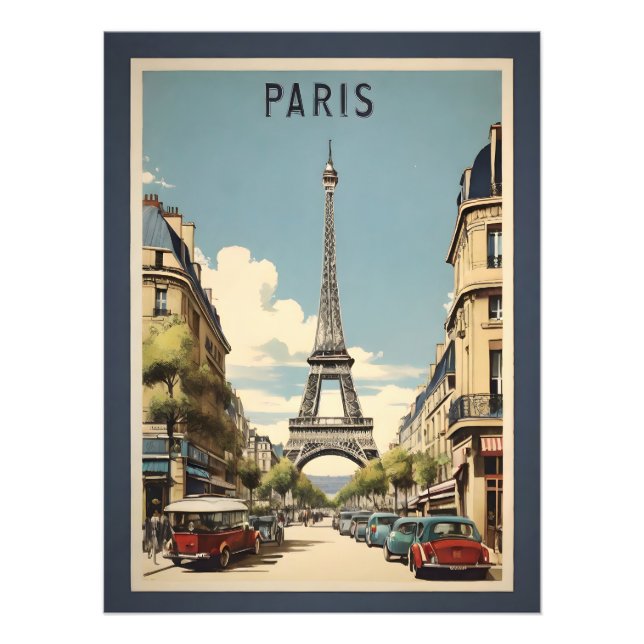 Paris vintage affisch fototryck (Framsidan)