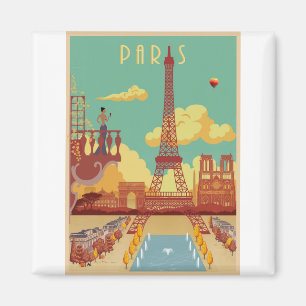 Paris vintage affisch magnet