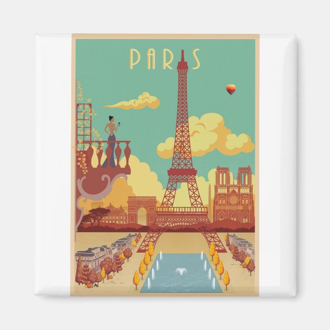 Paris vintage affisch magnet (Framsidan)