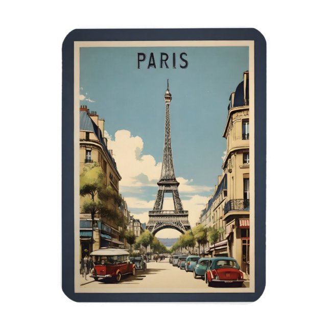 Paris vintage affisch magnet (Vertikal)