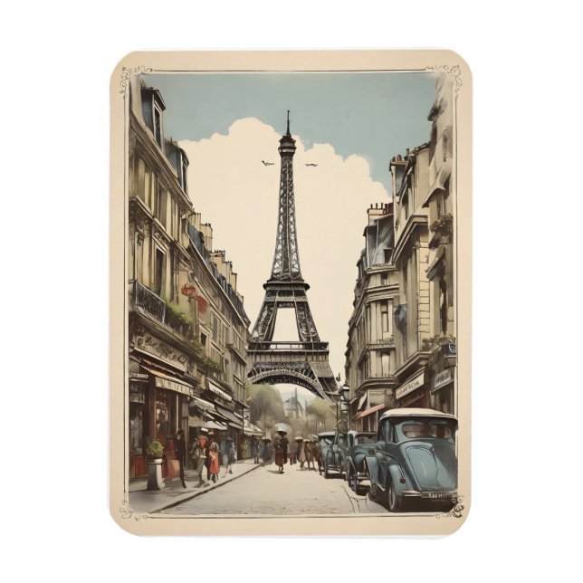 Paris vintage affisch magnet (Vertikal)