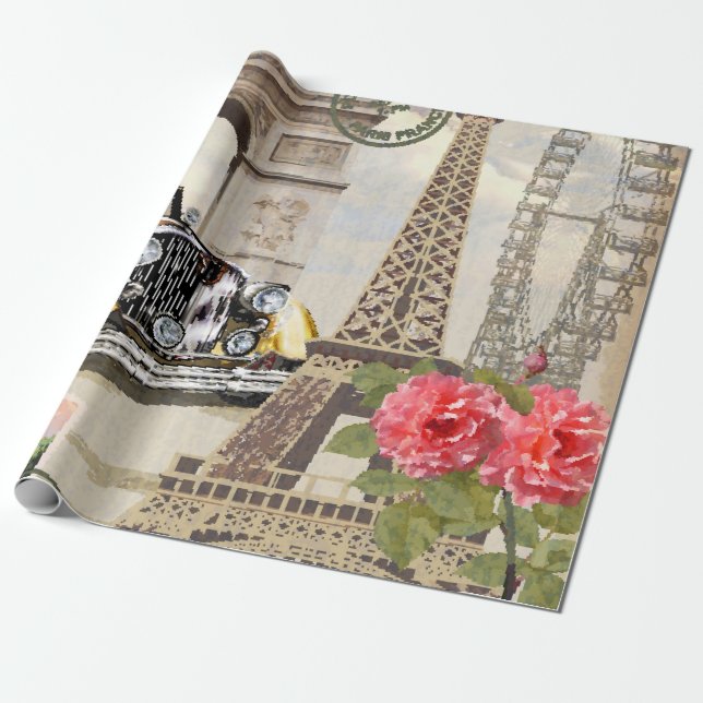 Paris vintage affisch. vintage, poster, paris, gam presentpapper (Utrullad)