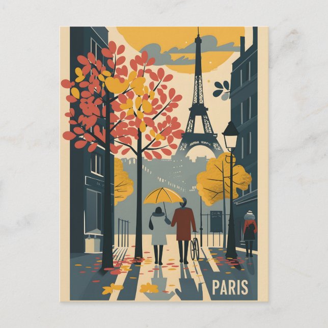 Paris Vintage Art Postcard Vykort (Framsida)