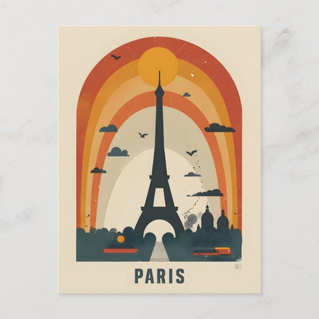 Paris Vintage Art Postcard Vykort (Framsida)