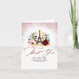 Paris vintage brölloptack tack kort