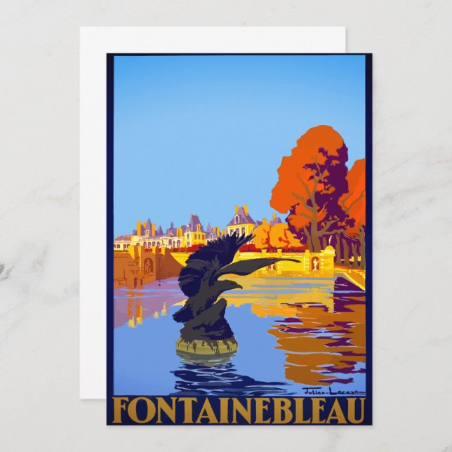 Paris Vintage Fontainebleau Kort (Fram/baksida)
