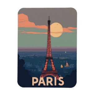 Paris Vintage Magnet Retro Eiffel Torn Travel