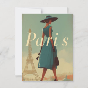 Paris vintage mode vykort