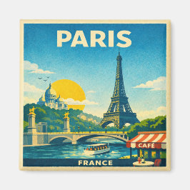 Paris Vintage Travel Poster Magnet