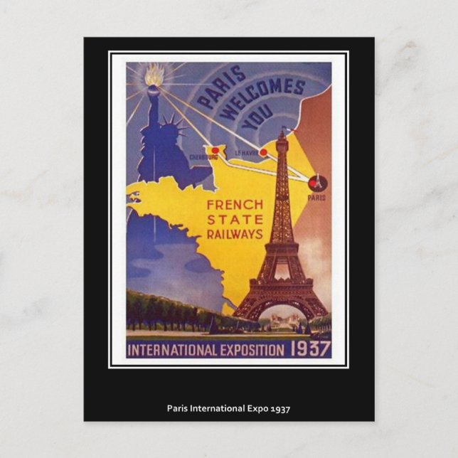 Paris vintagevykort vykort (Framsida)