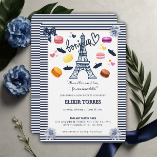 Paris w/Kärlek för vår sötade Bebe Baby Shower Inbjudningar