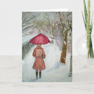 Paris Walk i Snö Helgkort