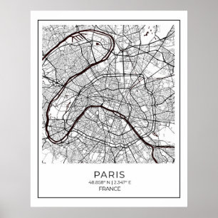 Paris White Karta - Karta Wall Art Decor Poster