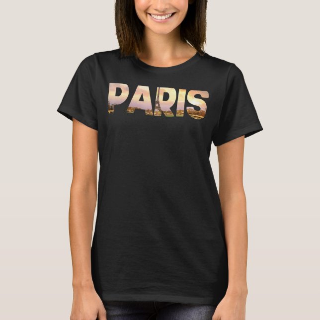 PARIS Women Frankrike Fransk Eiffel Torn T Shirt (Framsida)