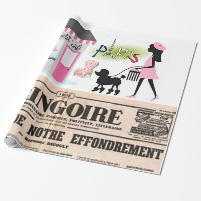 Paris Wrapping Papper Presentpapper (Utrullad)