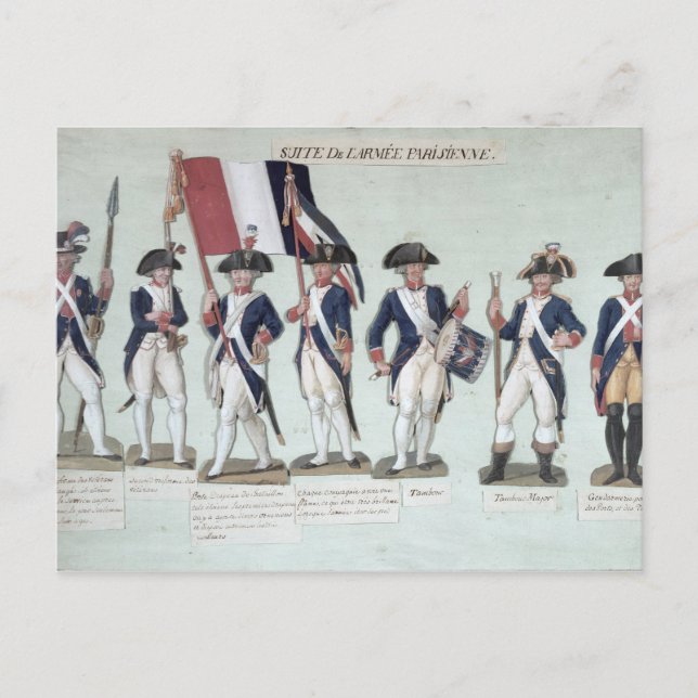 Parisarmén under Fransken Vykort (Framsida)