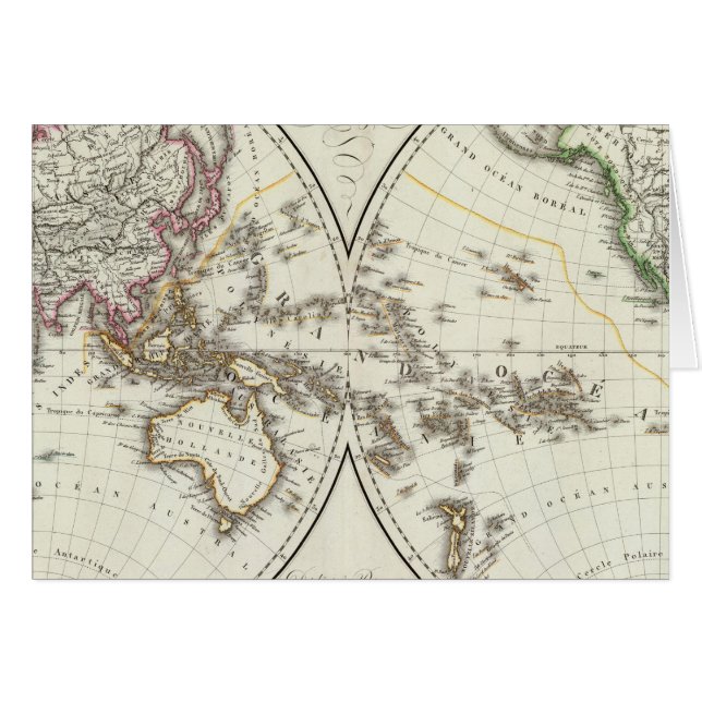 Parisatlas Karta Hälsningskort (Framsidan Horizontal)