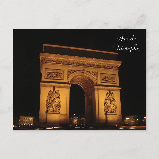 Parisbelysning: Arc de Triomphe Vykort (Framsida)