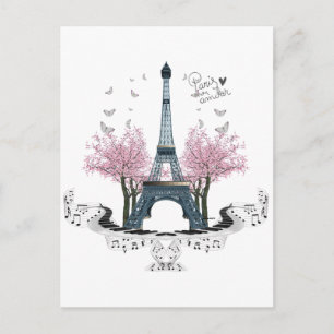Parisbokskort för Wrapped Canvas Skriv ut vykort f