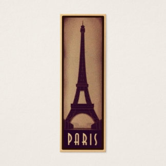 Parisbokskort med Eiffel Torn Silhouette Litet Visitkort
