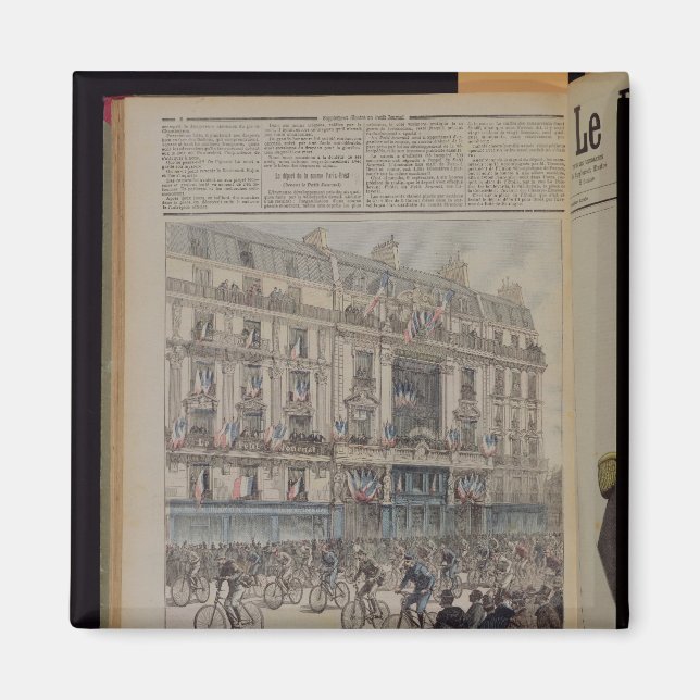 Pariscykelns start i tävling magnet (Framsidan)