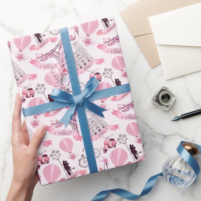 Parisdagskusen Party Bröllop Rosa Presentpapper (Gifting)