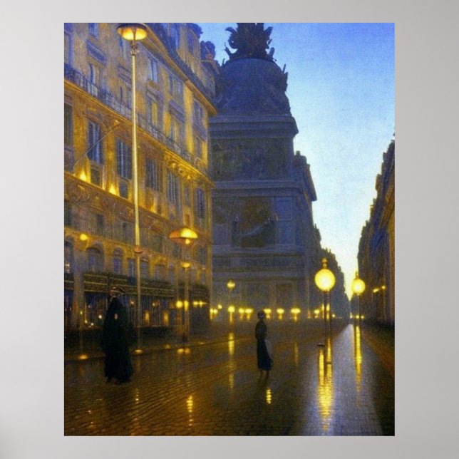 Parisdagsljuset regnar i tidigt morgon poster (Framsidan)